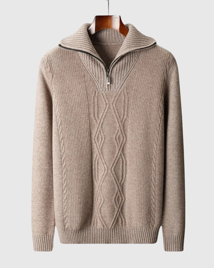 Libuše - Pulover s zipom Taranto od merino vune