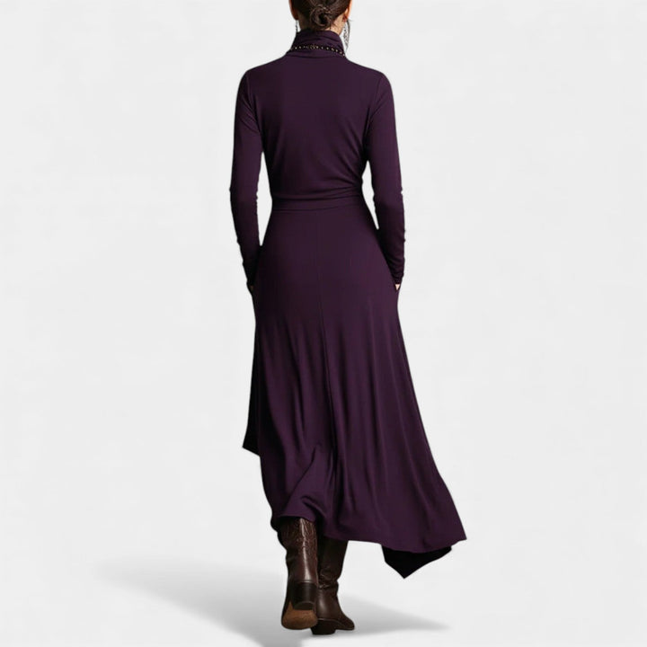 Julija – Asimetrična maxi haljina s drapiranim detaljima