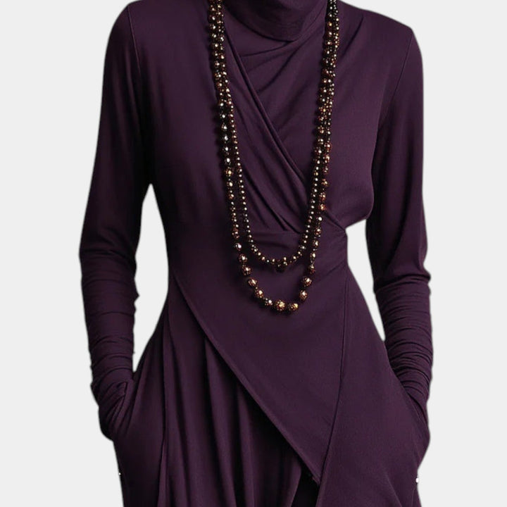 Julija – Asimetrična maxi haljina s drapiranim detaljima