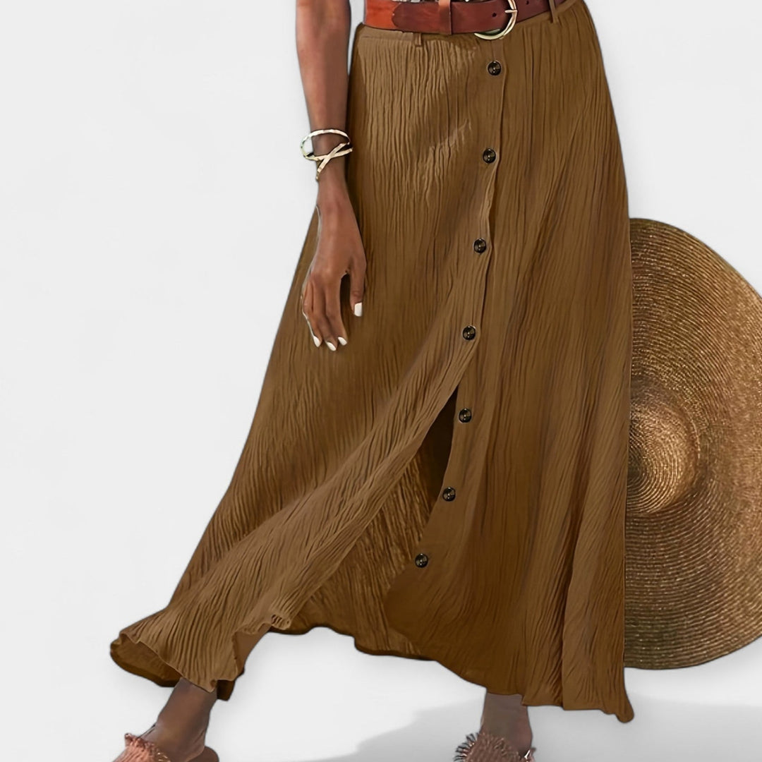 Klára - Poluprozirna midi suknja s prorezom