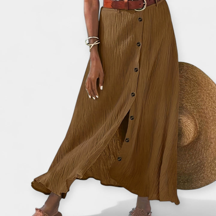 Klára - Poluprozirna midi suknja s prorezom