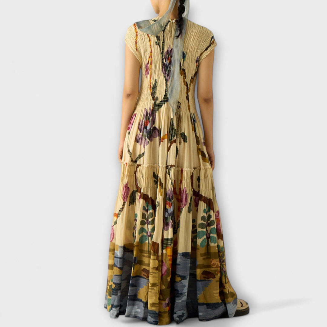 Amara - Haljina s naborima i životinjskim uzorkom