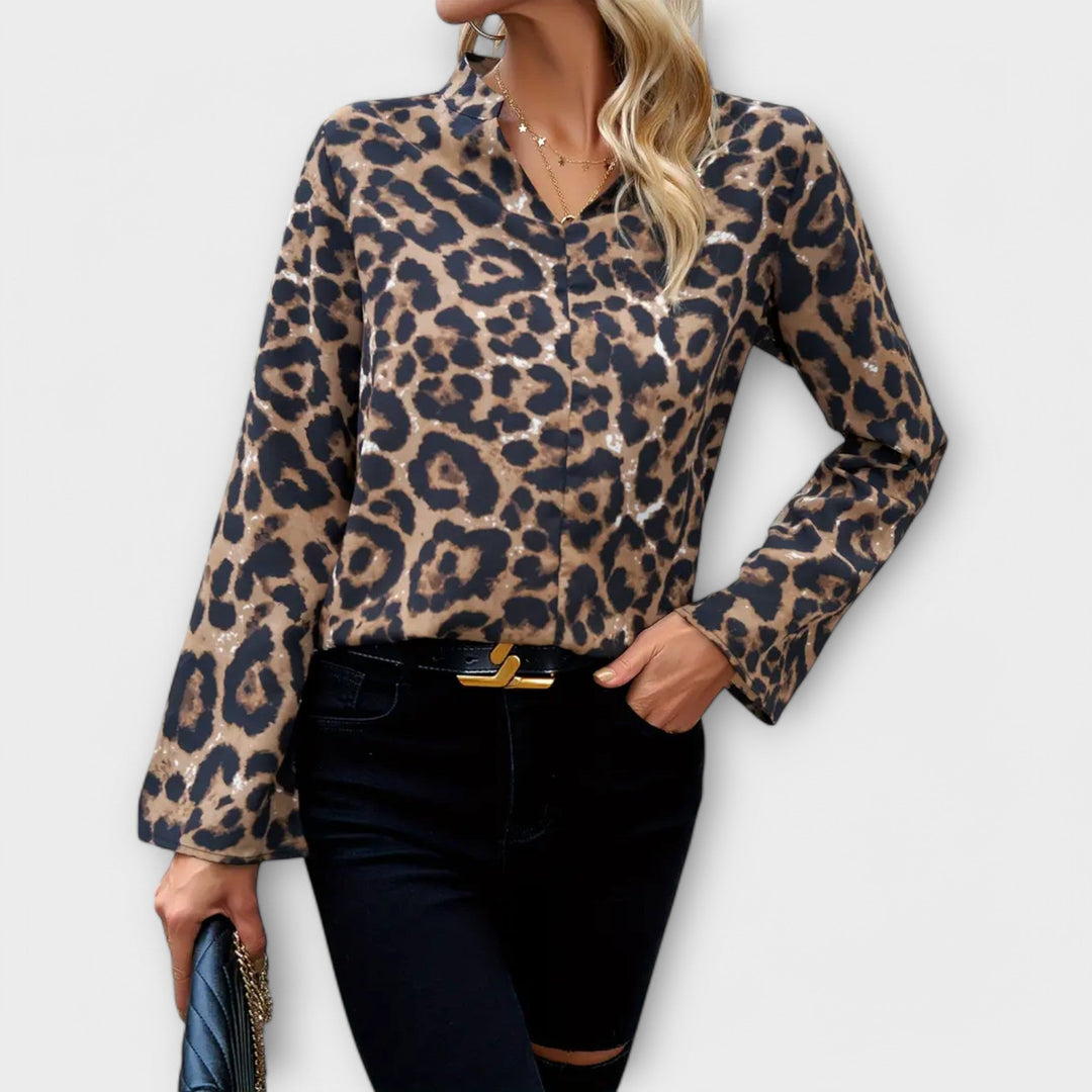 Opustena bluza s leopard uzorkom