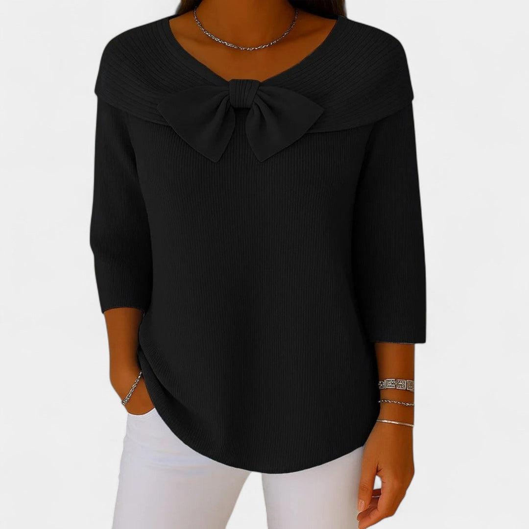 Alenka – Ženski pulover s romantičnom mašnom