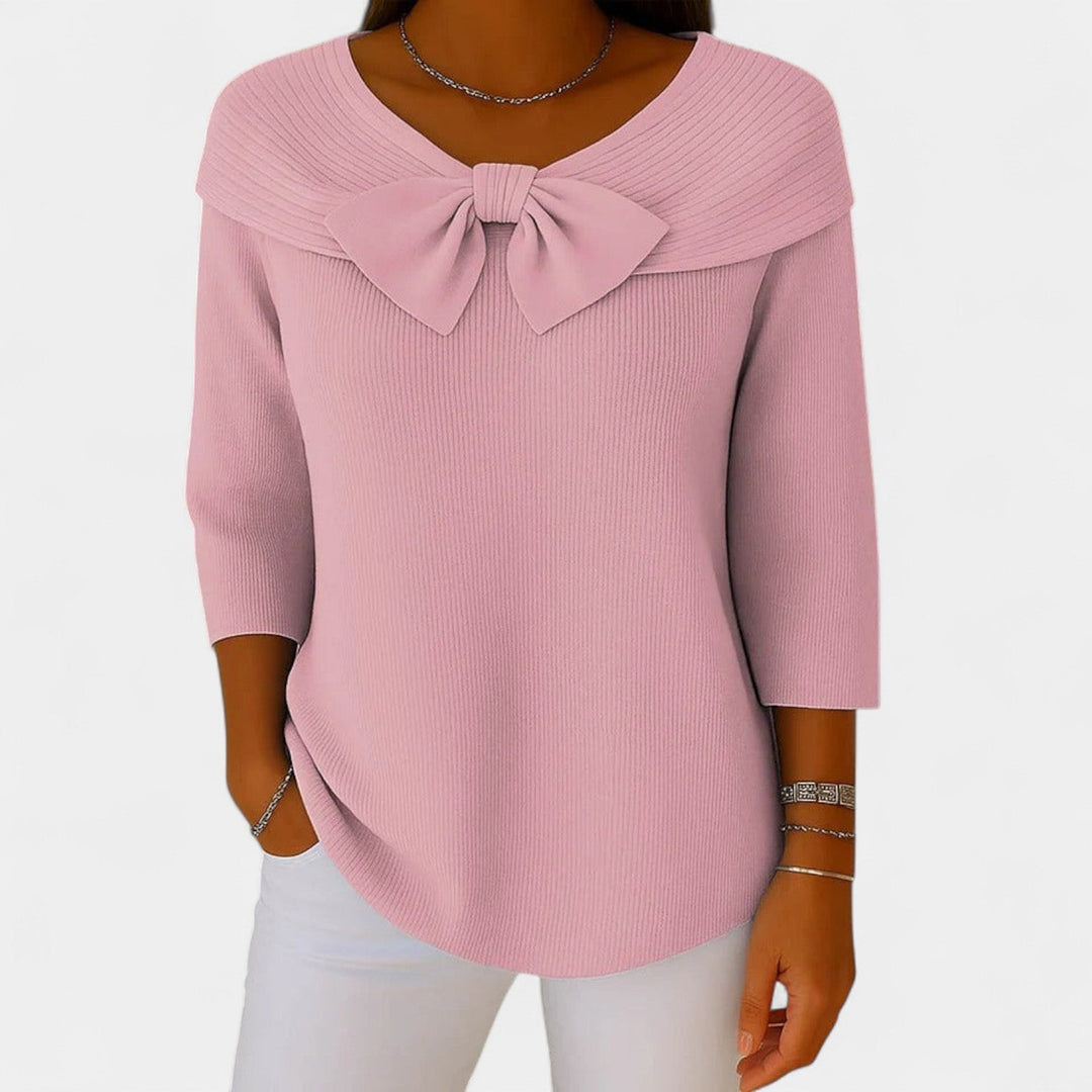 Alenka – Ženski pulover s romantičnom mašnom