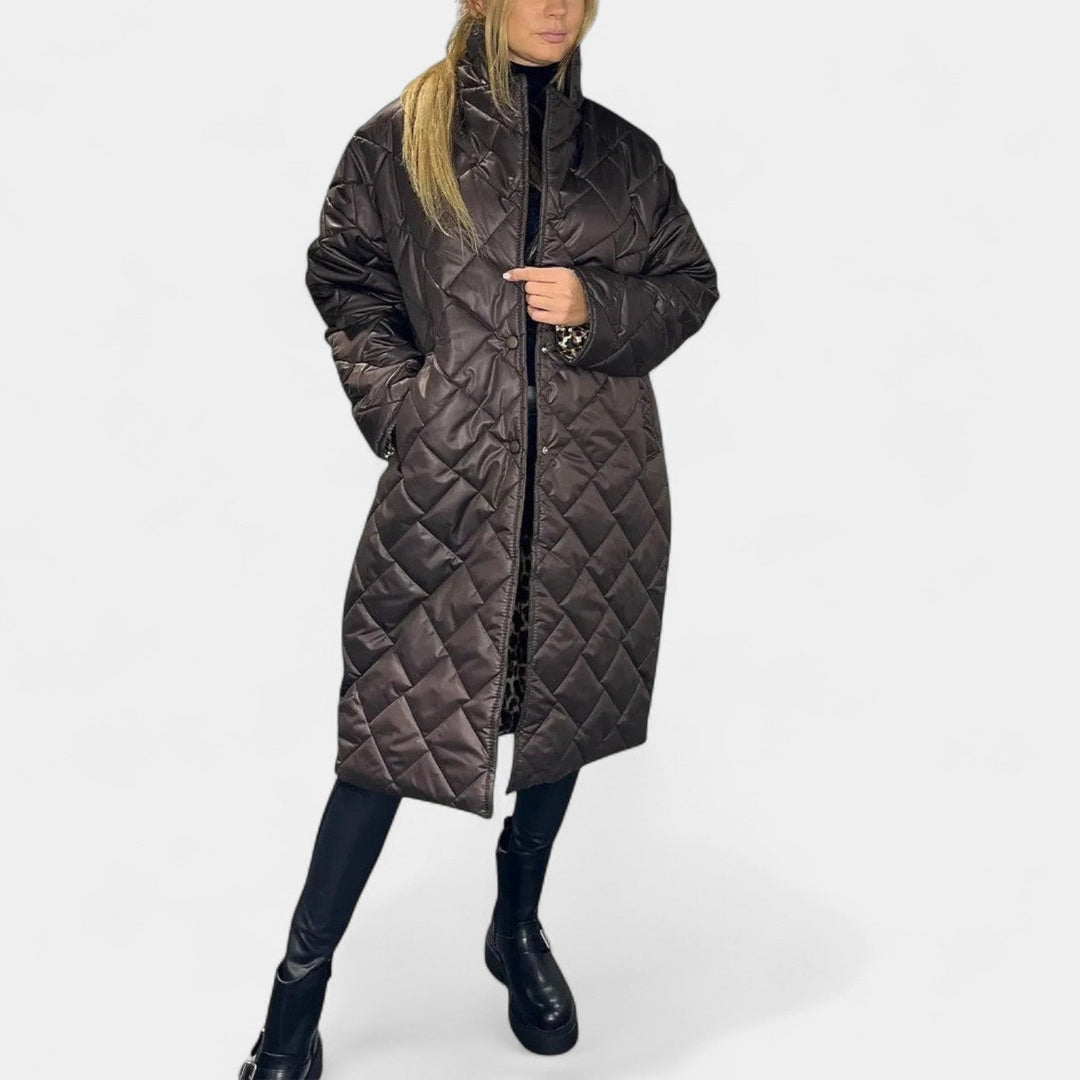 Nina – Dvostrani ženski kaput s leopardim uzorkom