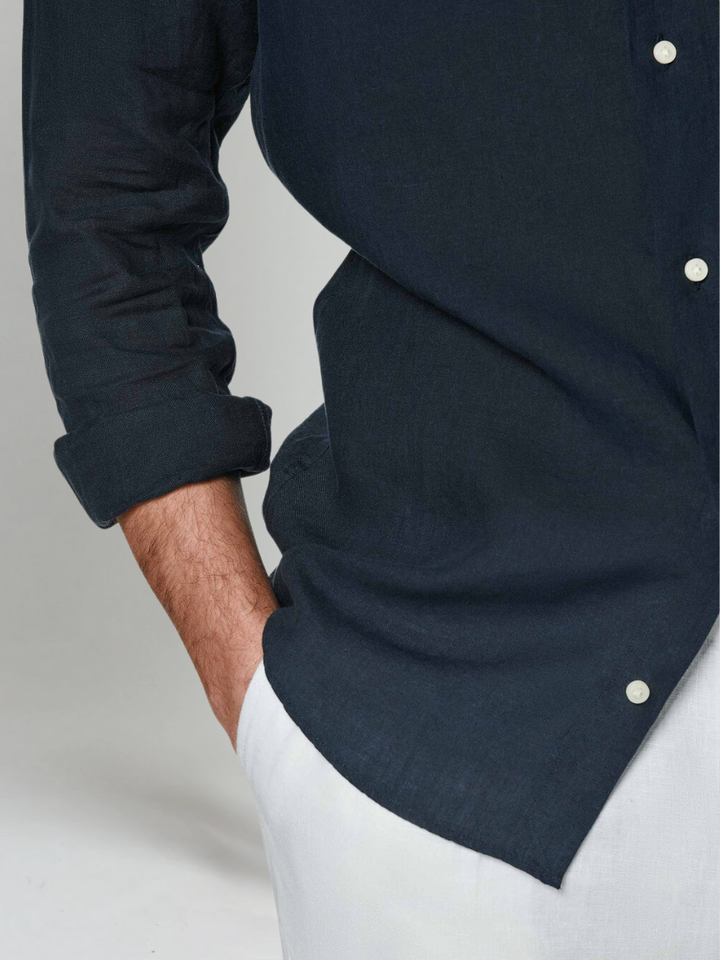 Esencijalna Lanena Srajca - Pomorsko Modra