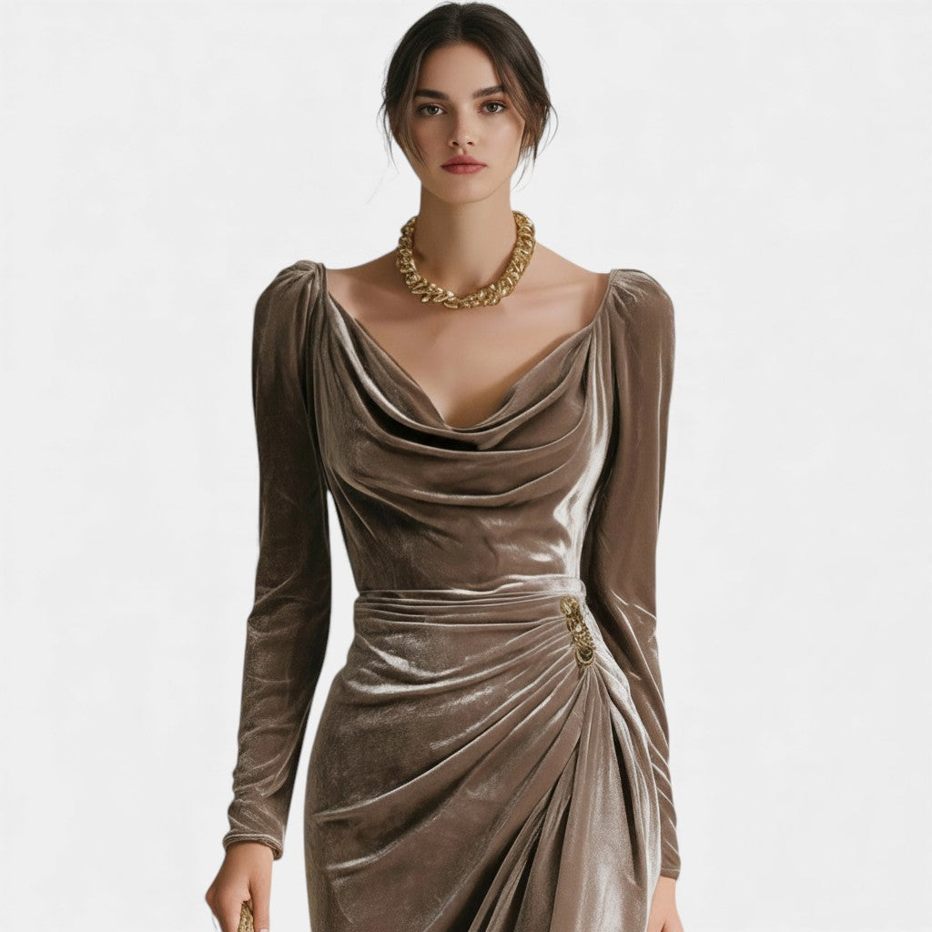 Ivona – Baršunasta midi haljina